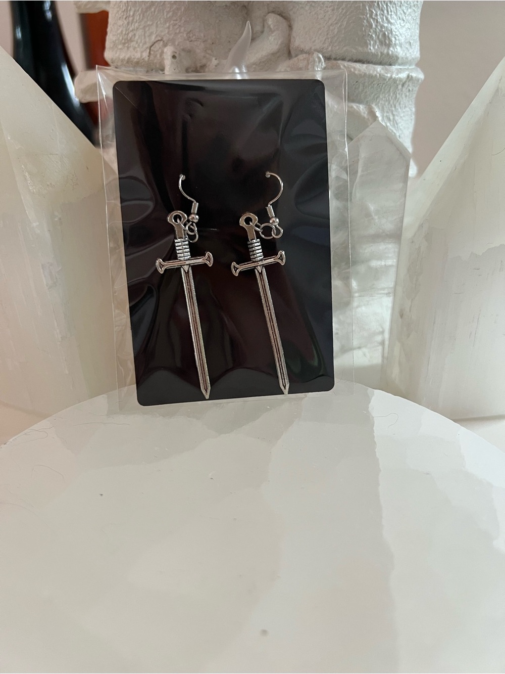 Two of Swords Dangle Earrings - Picture 3 of 4